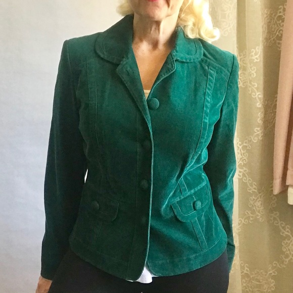 KENAR Emerald Green Corduroy Blazer Jacket - Picture 3 of 8